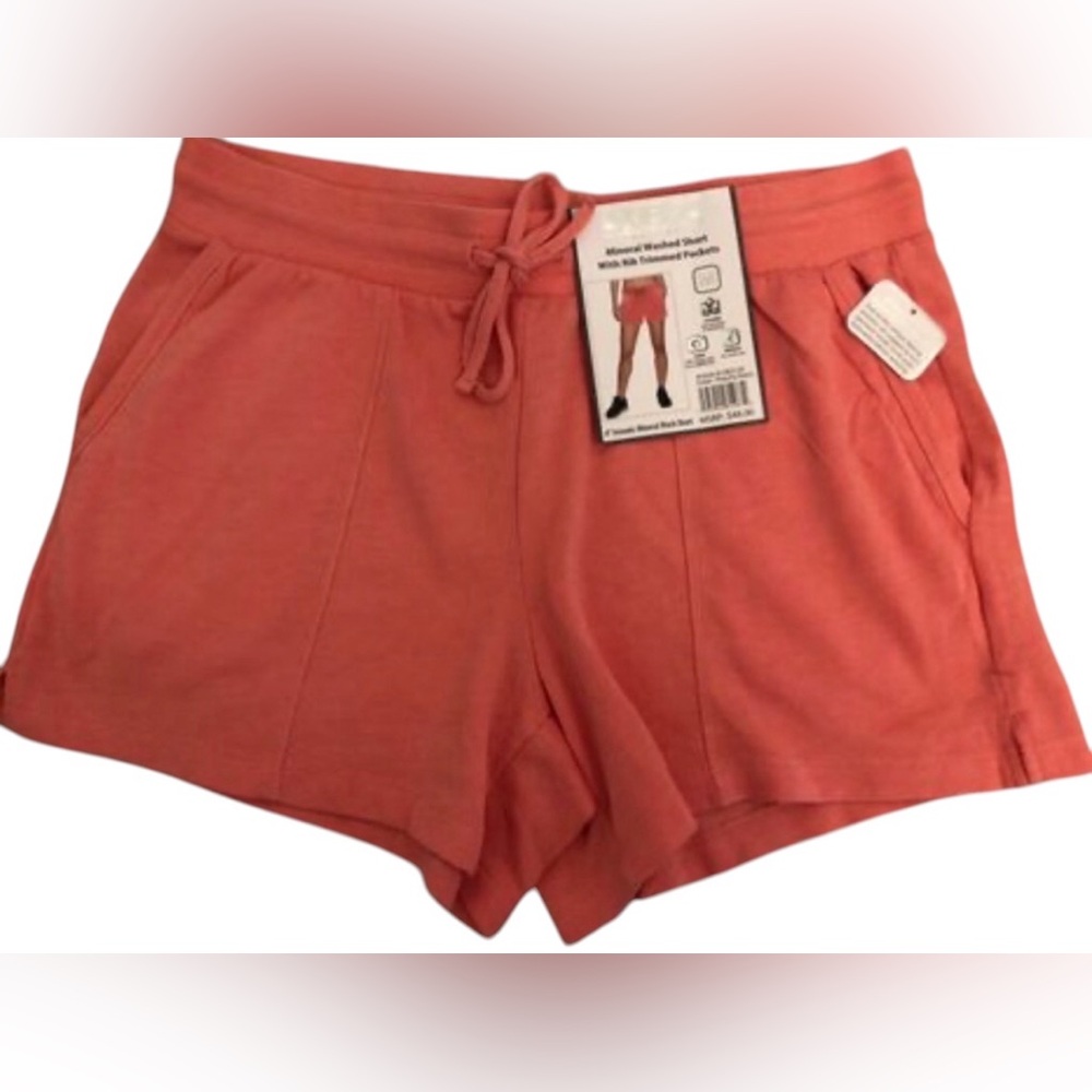 RBX Mineral Washed Short With Rib Trimmed Pockets Medium In Peachy Keen